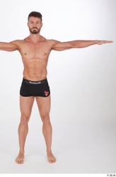 Whole Body Man T poses White Athletic Standing Street photo references